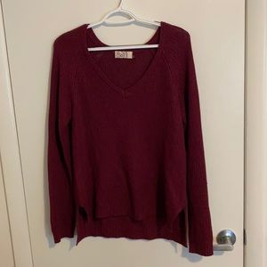 Burgundy v-neck sweater